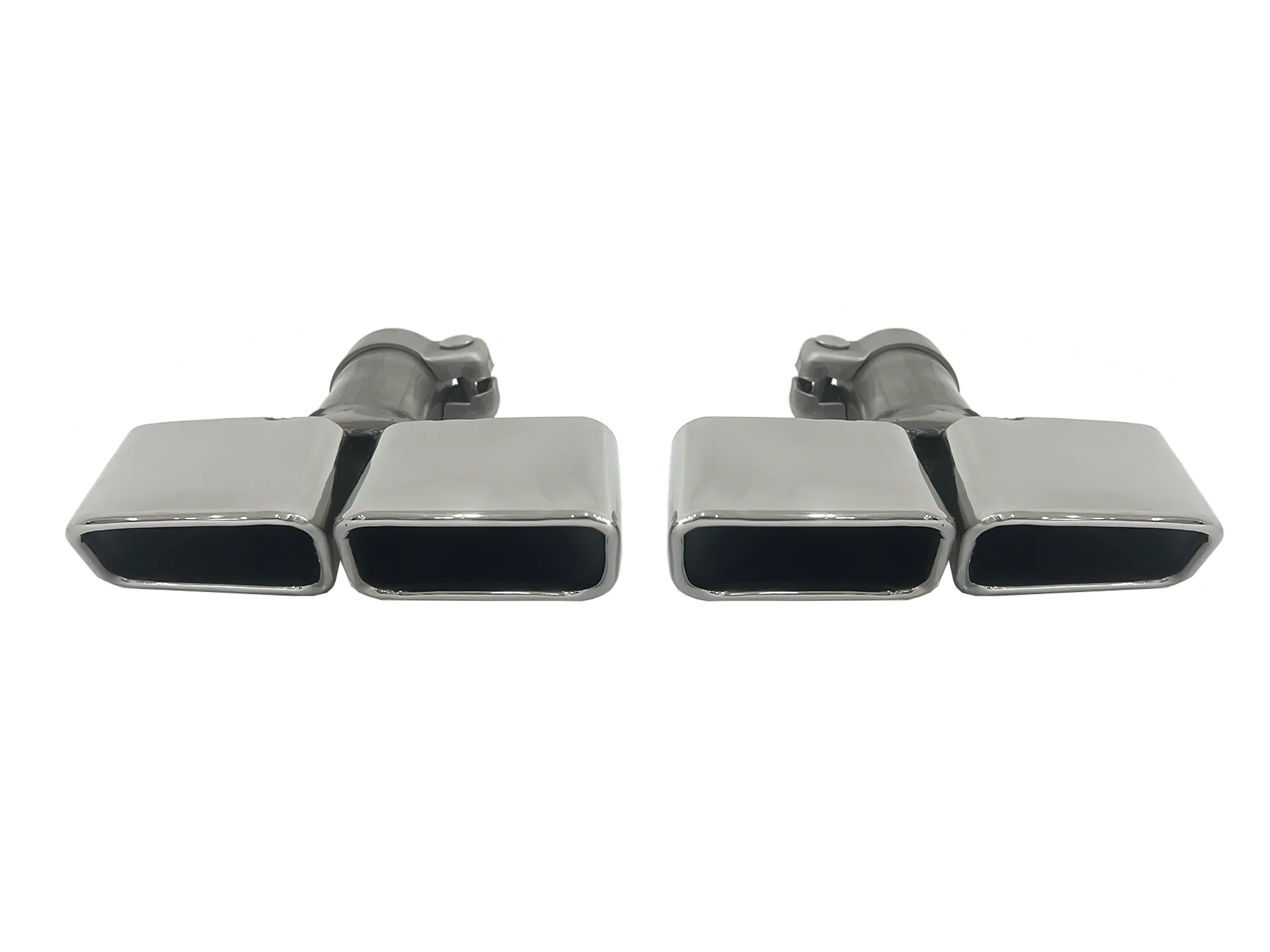 Chrome Square Exhaust Tips for Audi Q7 3.0L Gasoline 2016–2019 | 55mm Inlet - Image 4