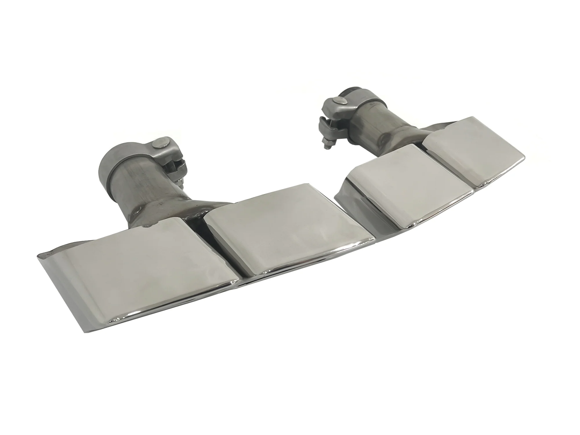 Chrome Square Exhaust Tips for Audi Q7 3.0L Gasoline 2016–2019 | 55mm Inlet - Image 5