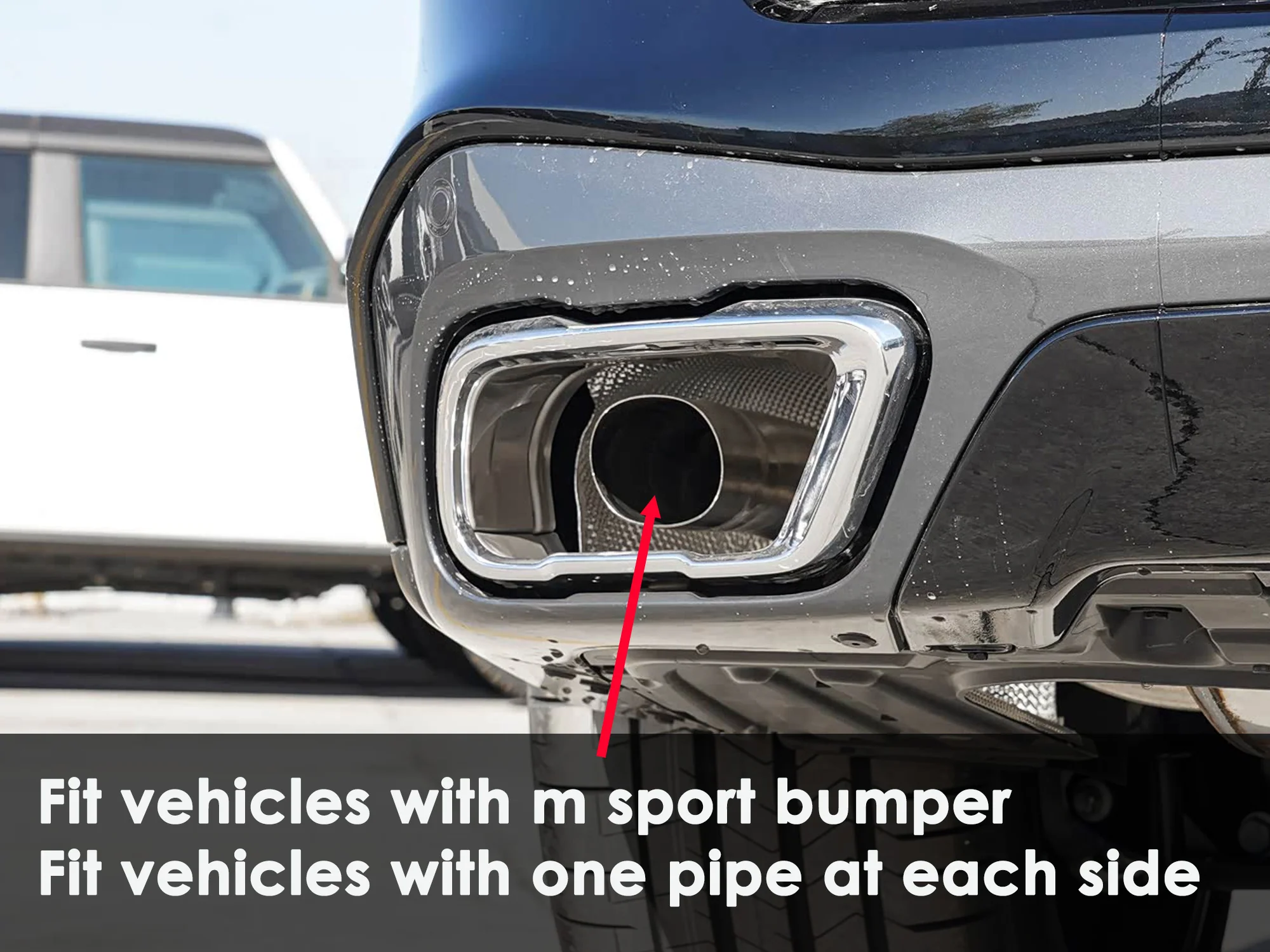 Stainless Dual Exhaust Muffler Pipe Tips for BMW X5 G05 X6 G06 X7 G07 2019-2026 (M-Sport Only) - Image 3