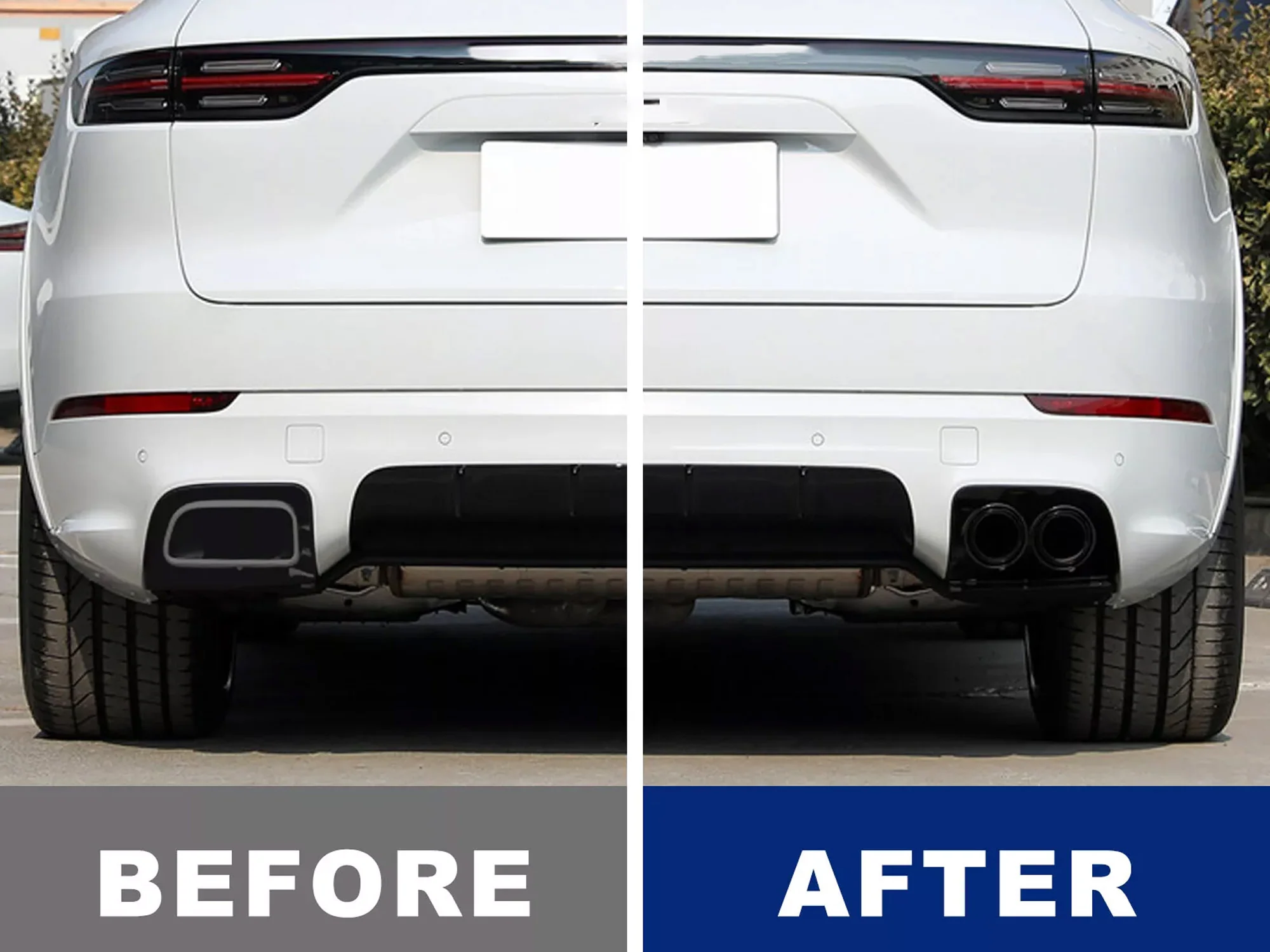 Black Sport Exhaust Tips Tailpipe For Porsche Cayenne 9Y0 9Y3 2019-2026 - Image 5