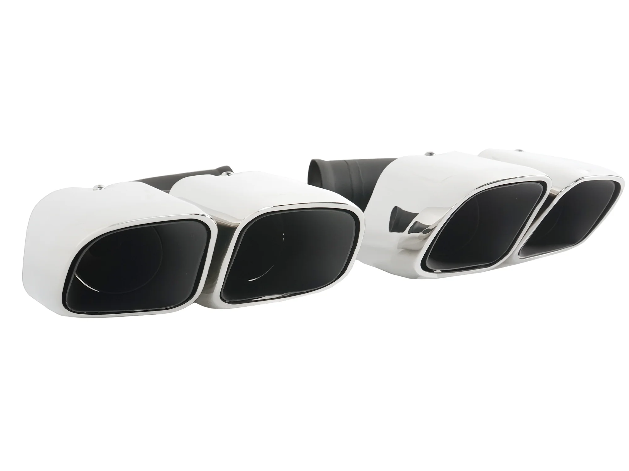 Square Twin Exhaust Tips For 11-14 Porsche Cayenne Base 958.1 Short Pipe - Image 20