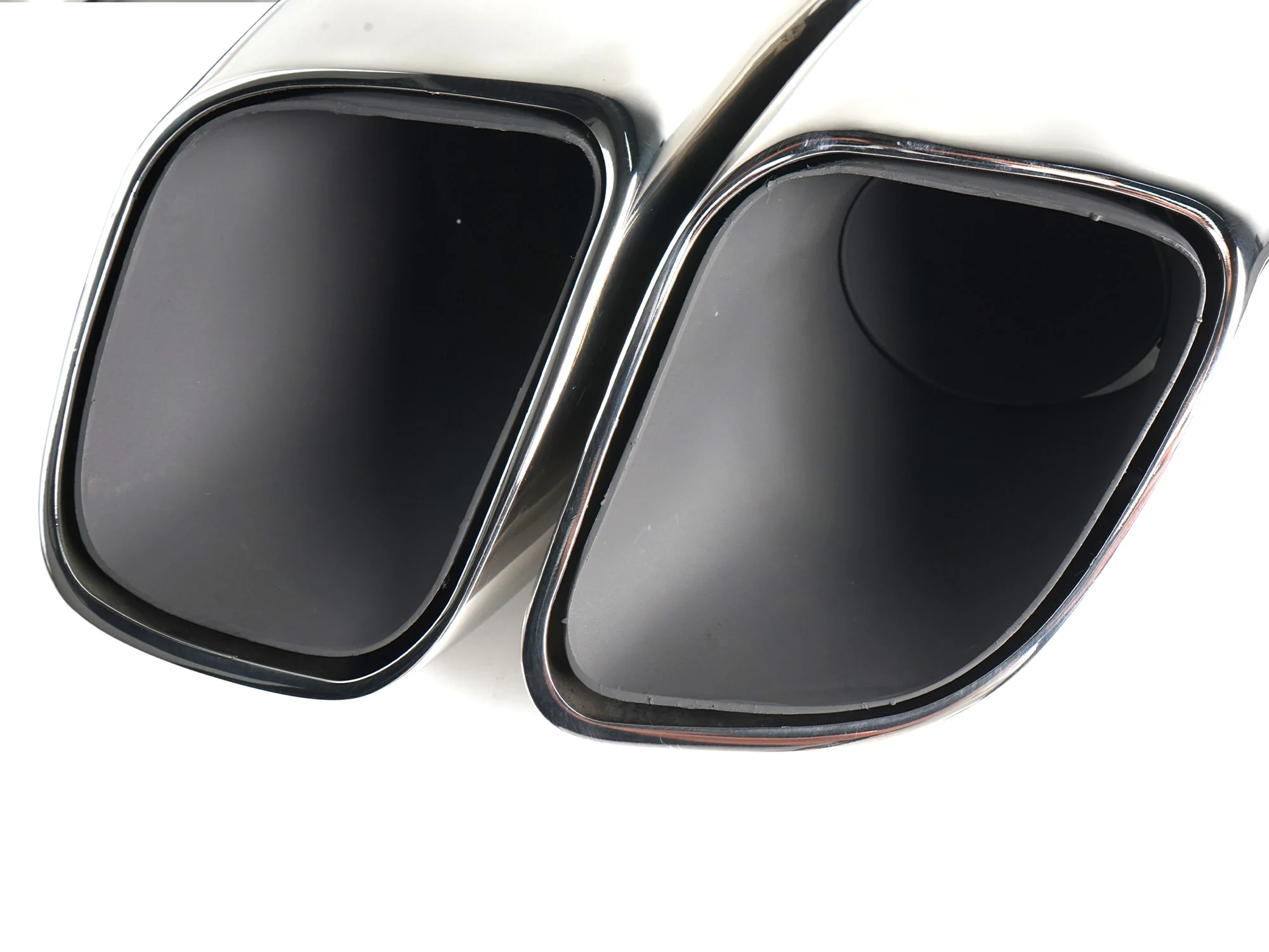 Square Twin Exhaust Tips For 11-14 Porsche Cayenne Base 958.1 Short Pipe - Image 24