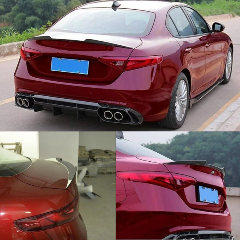 For 2017-2022 Alfa Romeo Giulia Gloss Black Rear Trunk Spoiler Wing - Image 2