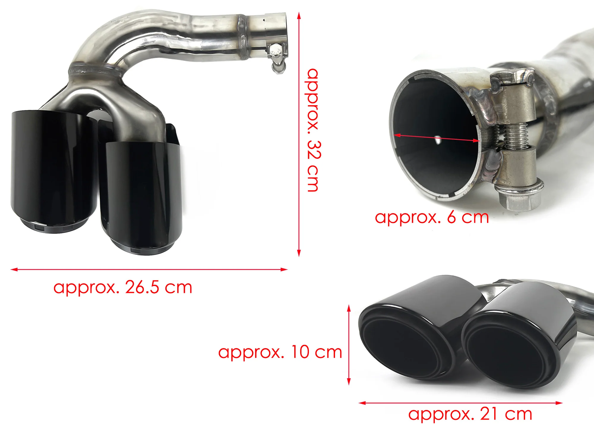 Twin Round Exhaust Tips replacement for VW Touareg 2.0 2019 2020 2021 2022 2023 2024 - Image 10