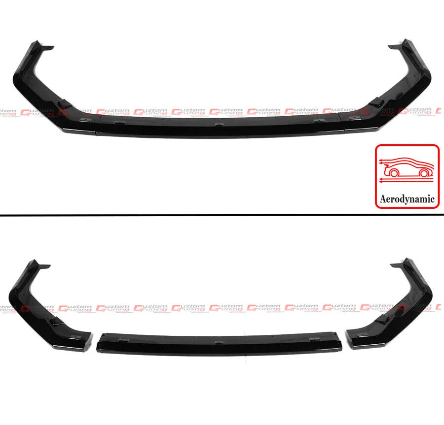Gloss Black Front Lip For 2022-2024 Honda Civic Type-R Conversion Bumper - Image 3