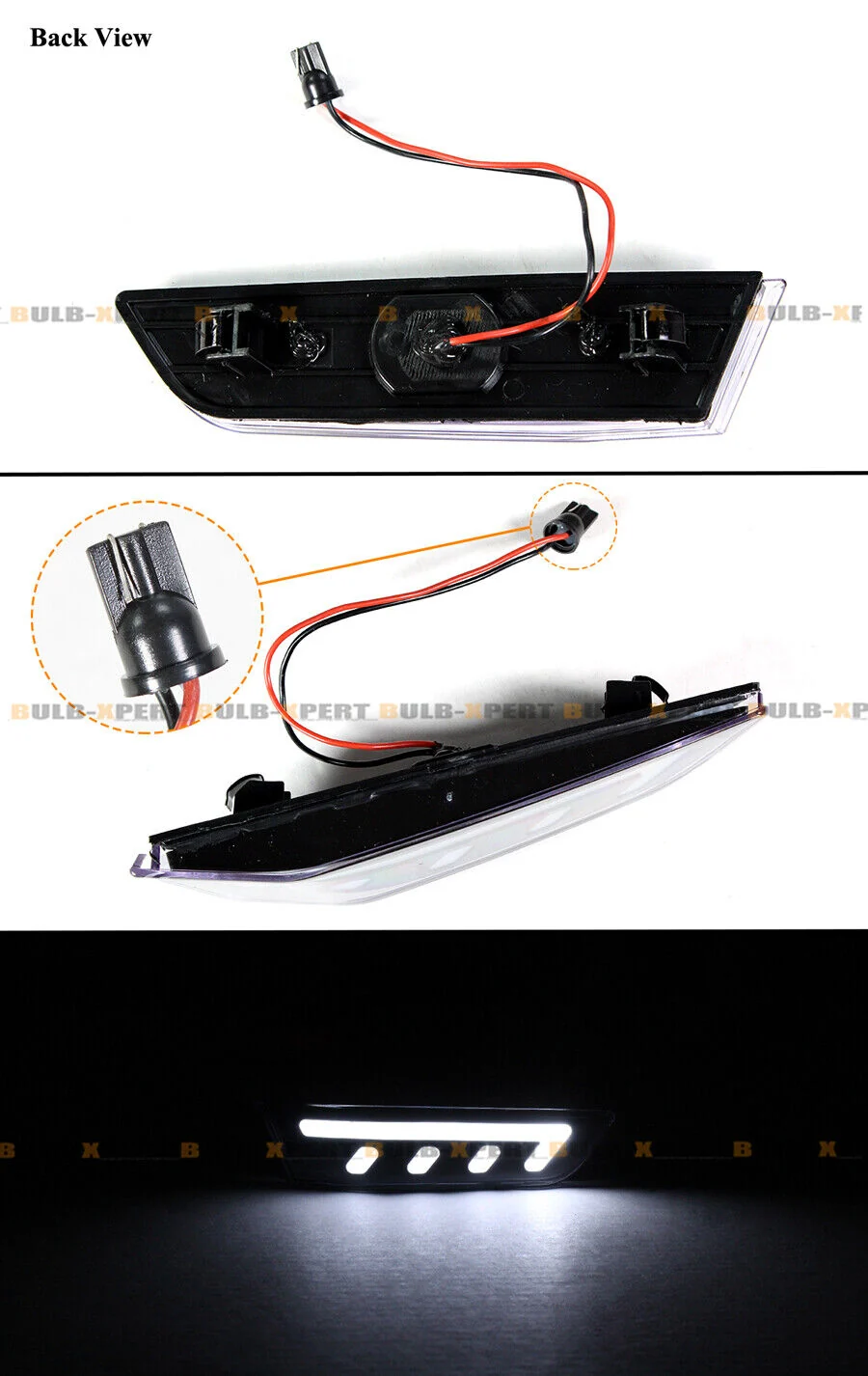 V3 LED White Bar Lens Bumper Side Marker Lamps Fender Light for Infiniti G35 Coupe 2003-2007 - Image 2