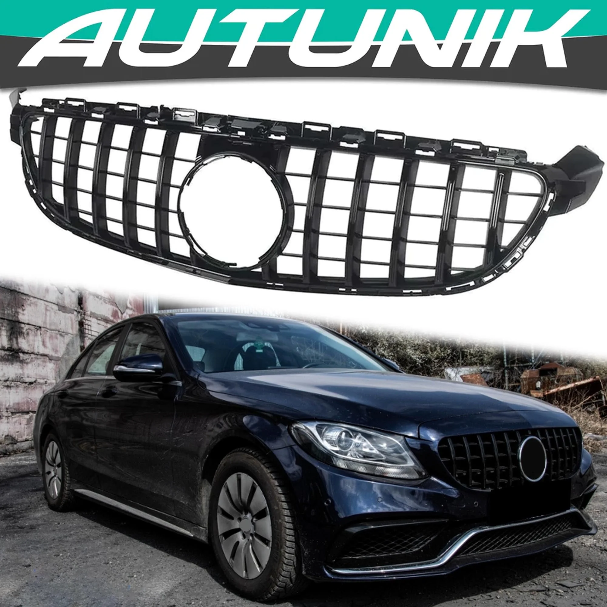 Front Bumper Grill Chrome/Black For Mercedes C-class W205 C205 C63 2015-2018