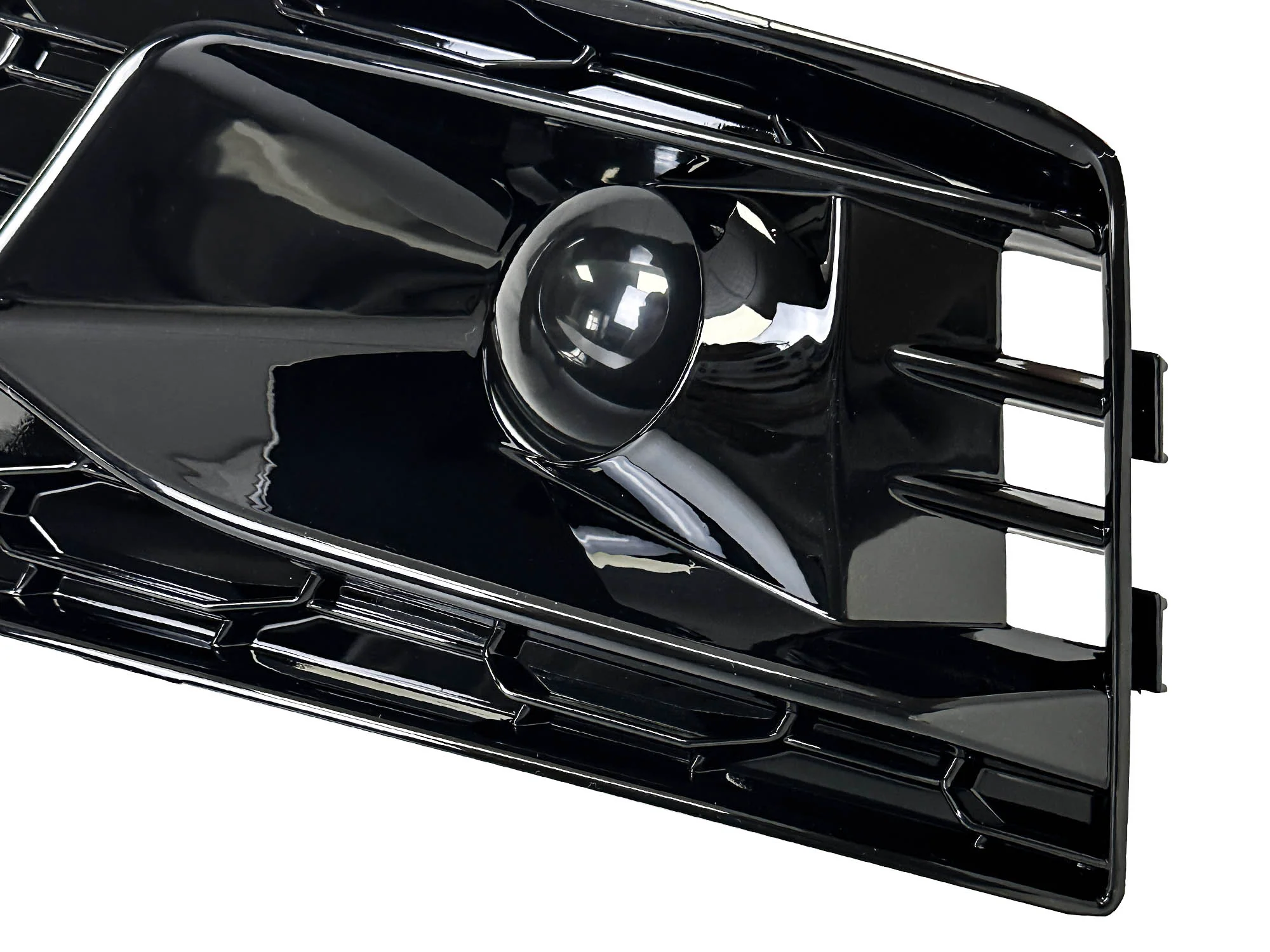 For 2017-2019 Audi A4 B9 S-line S4 Black Front Bumper Fog Light Grille Cover w/ ACC Caps - Image 10
