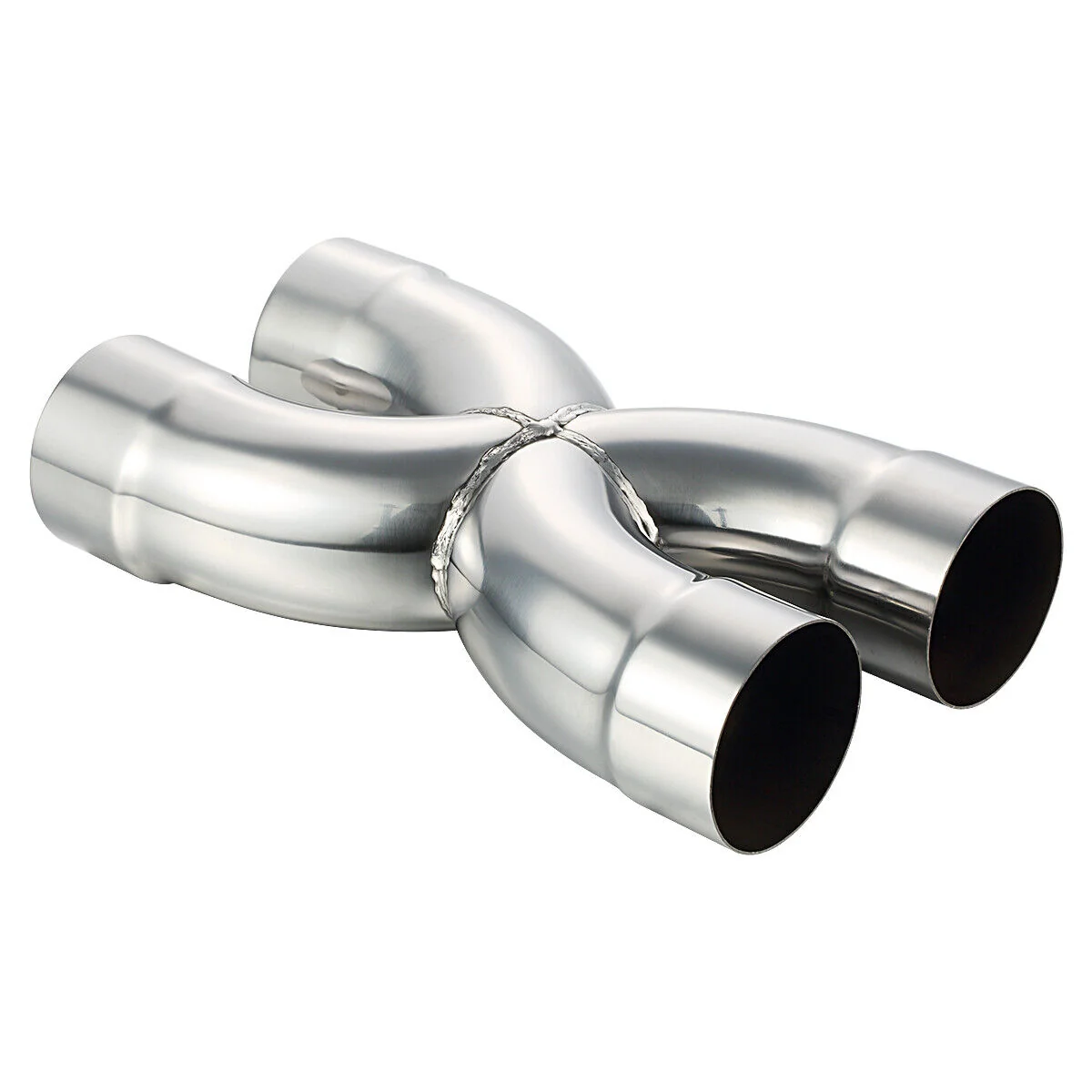 Welded X Pipe 3" Dual Inlet/Outlet Polished Exhaust X Pipe Stainless Steel Crossover Pipe - Image 4