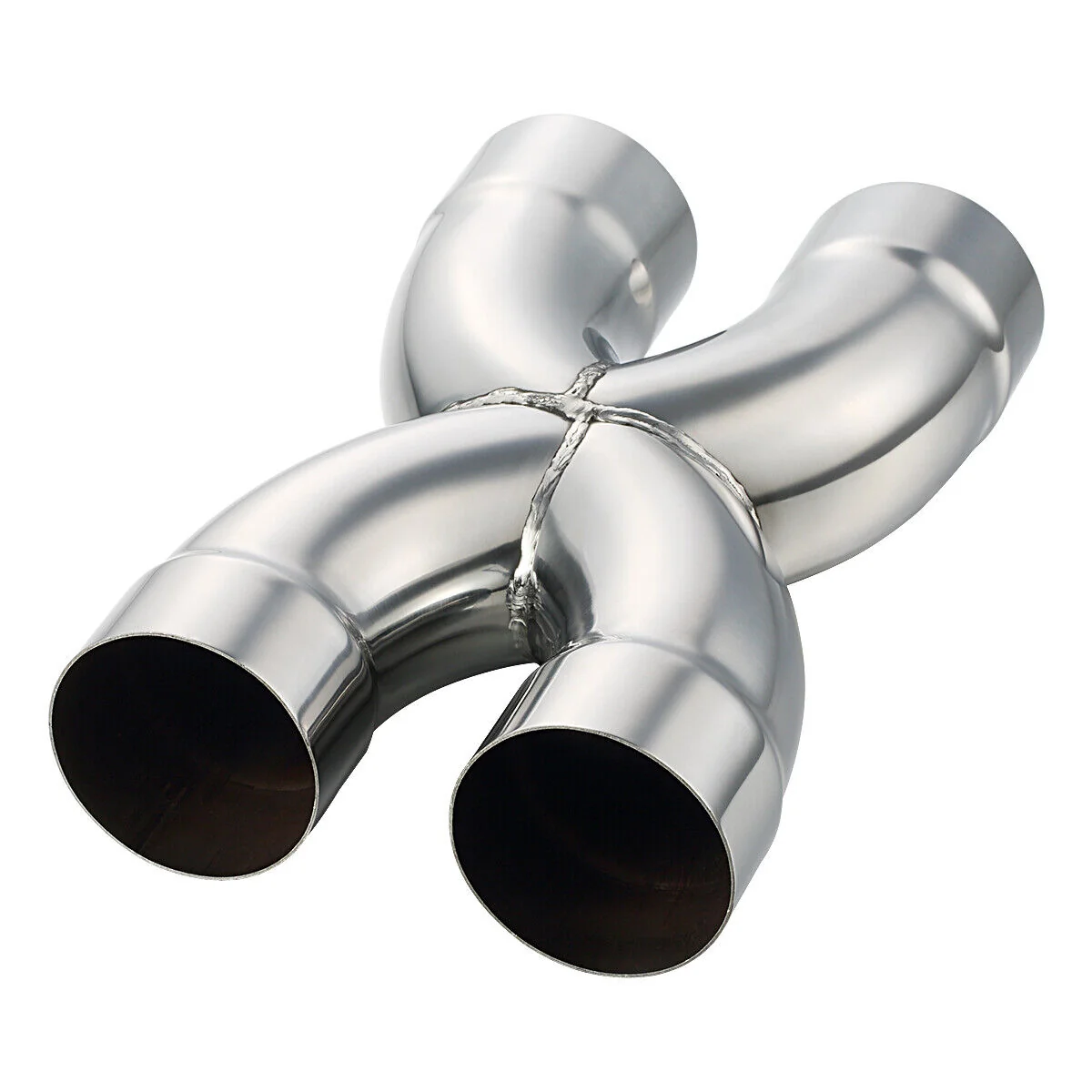 Welded X Pipe 3" Dual Inlet/Outlet Polished Exhaust X Pipe Stainless Steel Crossover Pipe - Image 5