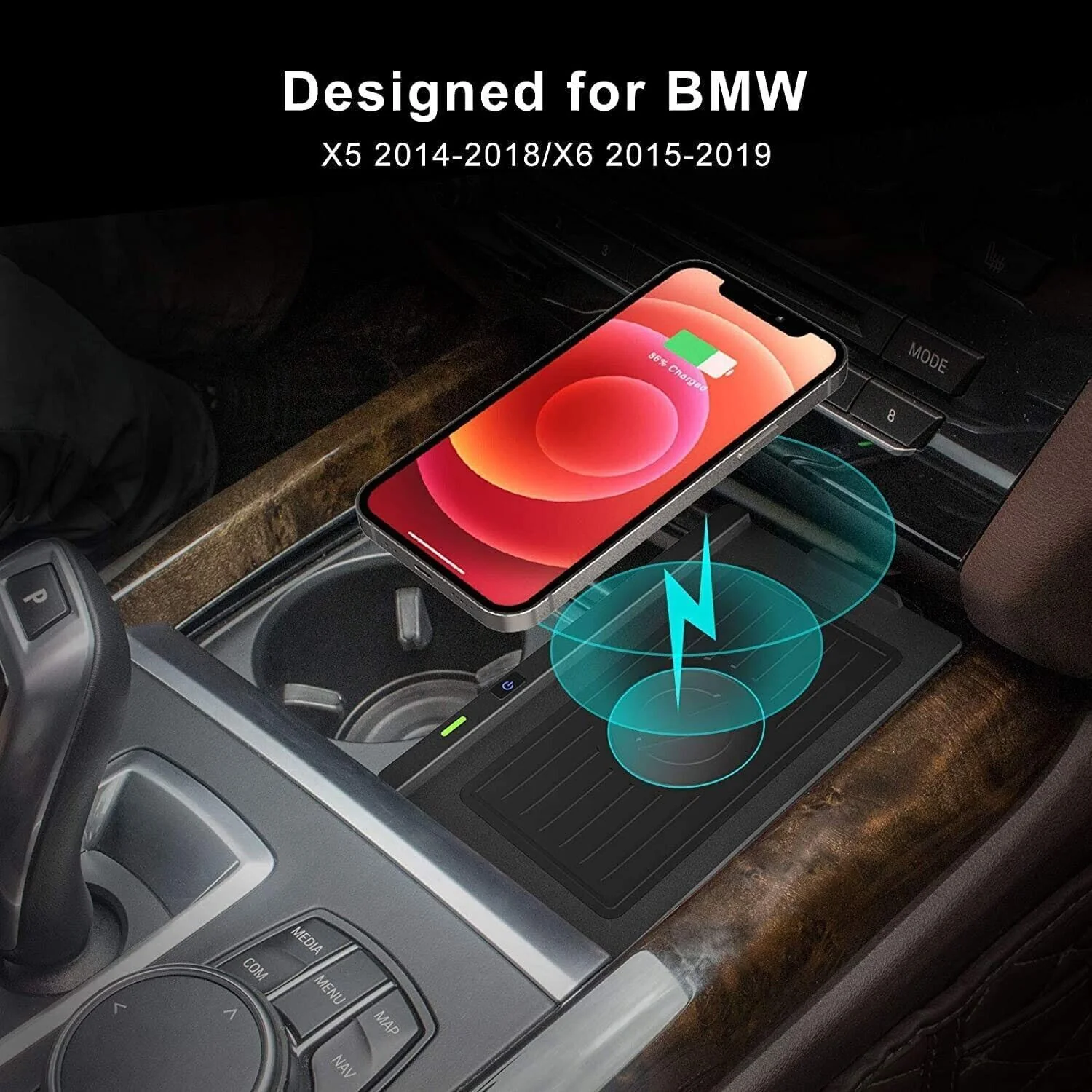 Wireless Charger Cell Phone Qi Charging Station Pad for 2014-2018 BMW X5 F15 X6 F16 - Image 3