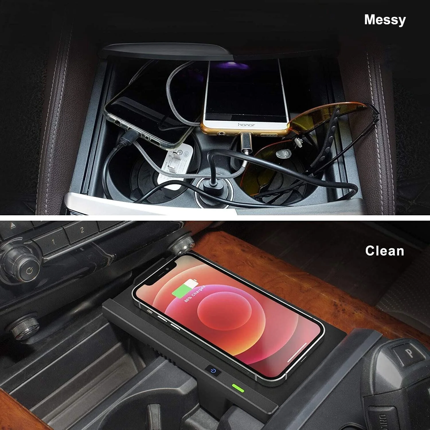 Wireless Charger Cell Phone Qi Charging Station Pad for 2014-2018 BMW X5 F15 X6 F16 - Image 4